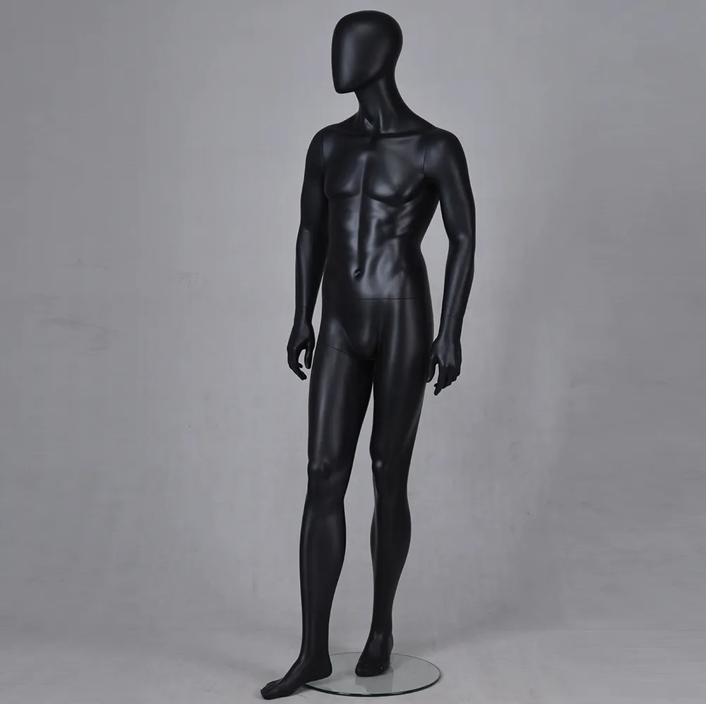 YB-3 Standing tall male mannequin full body black mannequin dummy