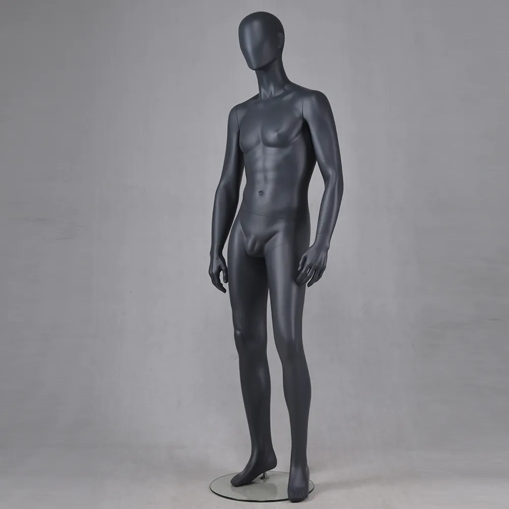 M-2201-AH Matte black male mannequin full body muscle mannequin men for business suit display