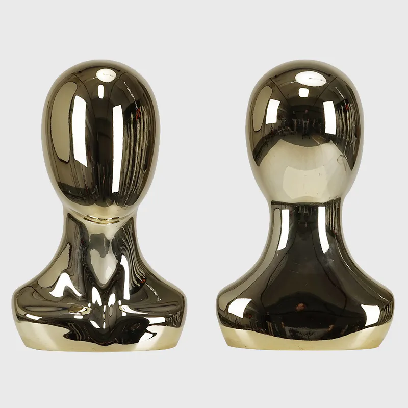 Custom chrome mannequin head gold head mannequin for sale