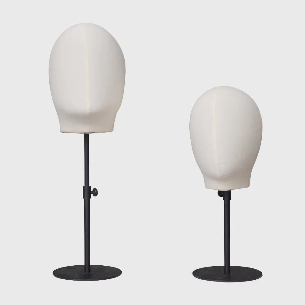 Fabric mannequin head with stand for hat display