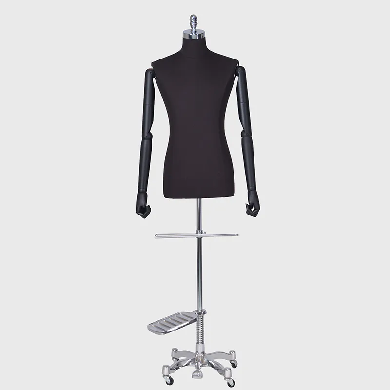 Hlaf body fabric mannequin male black dress form